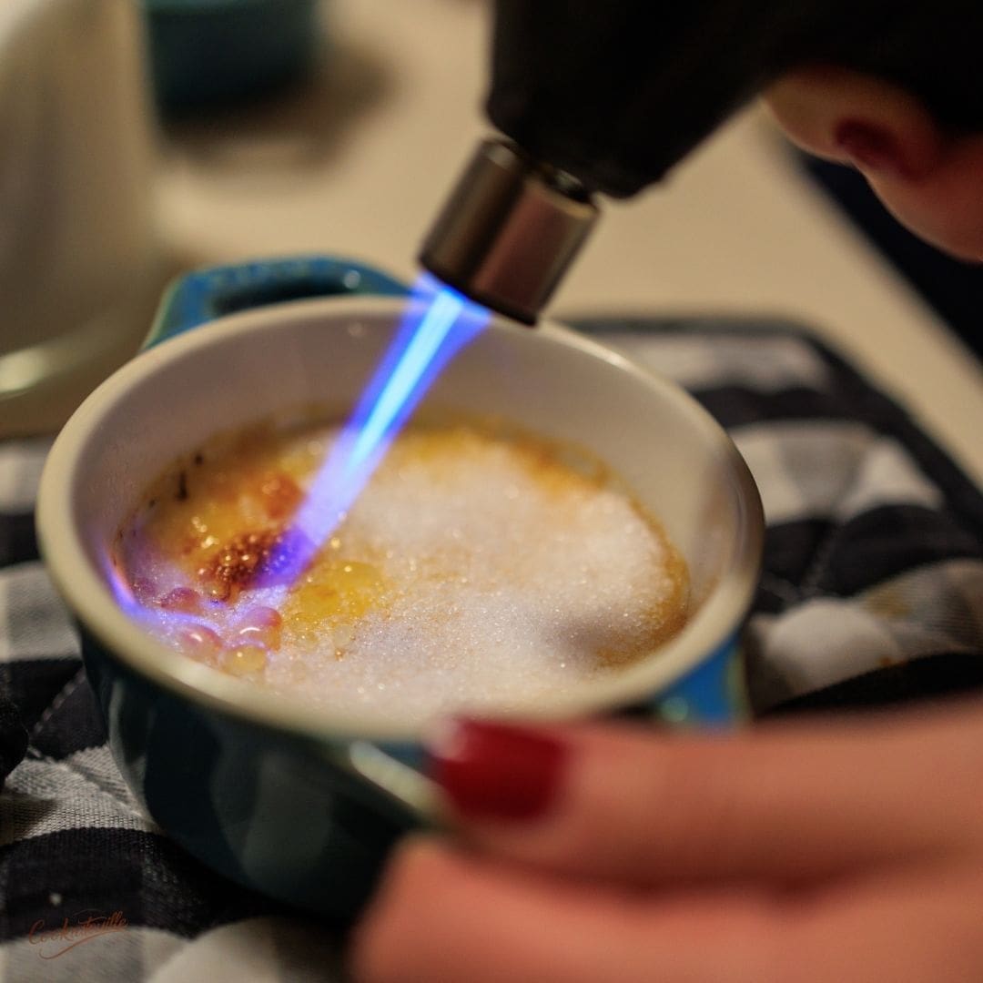 Use a kitchen torch to caramelize Crème Brûlée