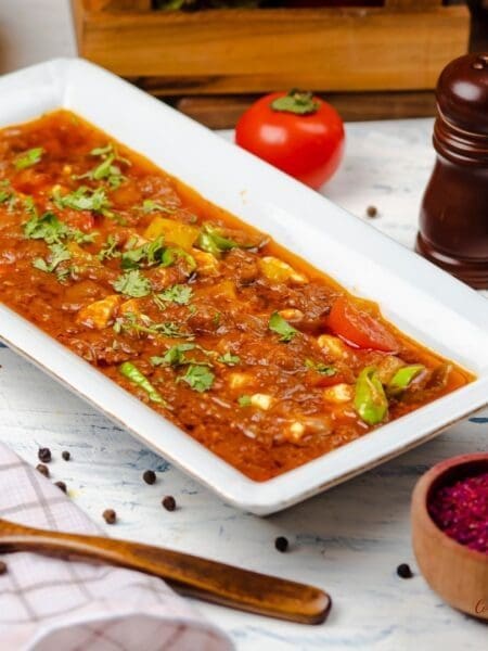 a plate of Bozbash on a table